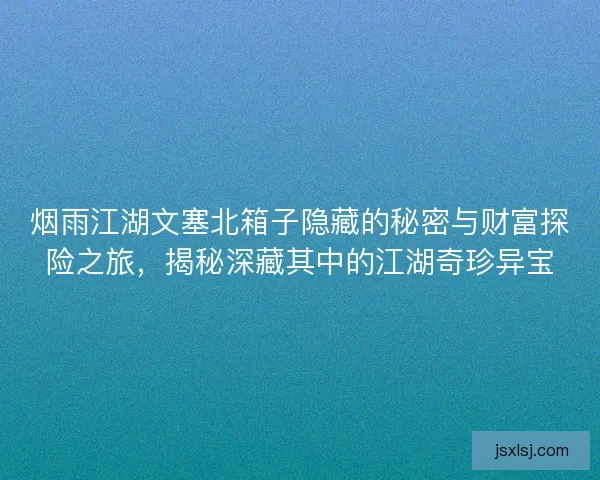 烟雨江湖文塞北箱子隐藏的秘密与财富探险之旅，揭秘深藏其中的江湖奇珍异宝