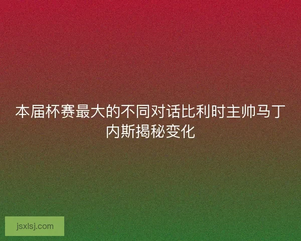 本届杯赛最大的不同对话比利时主帅马丁内斯揭秘变化